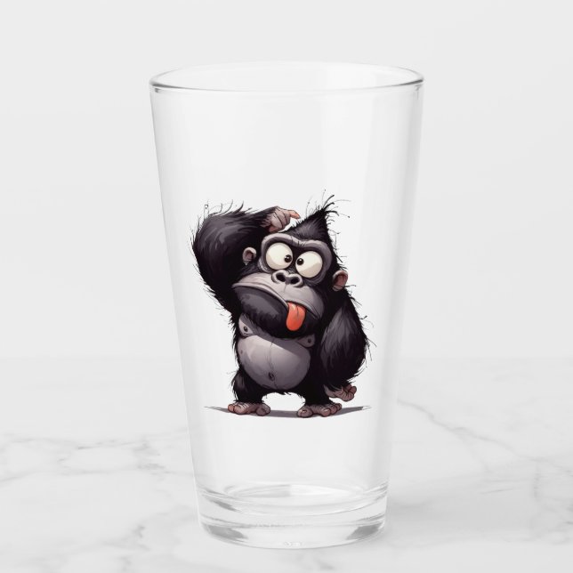 Columbus Day Goofy Gorilla Mug Glass (Front)