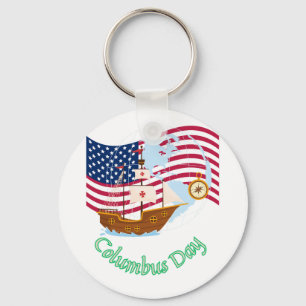 Columbus Day Keychain