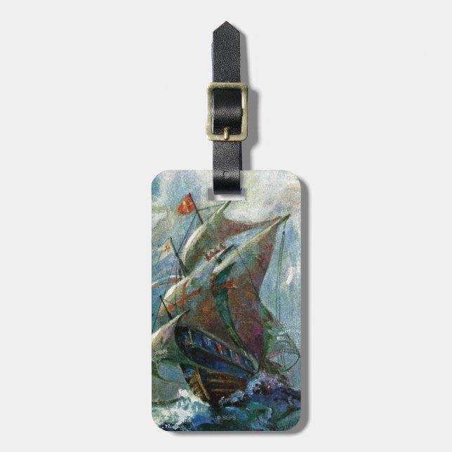 Columbus Day Luggage Tag (Front Vertical)