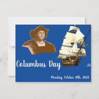 Columbus day postcard