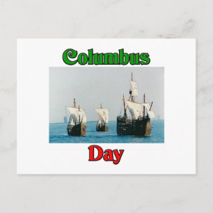 Columbus Day Ships Postcard