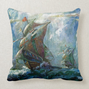 Columbus Day Throw Pillow