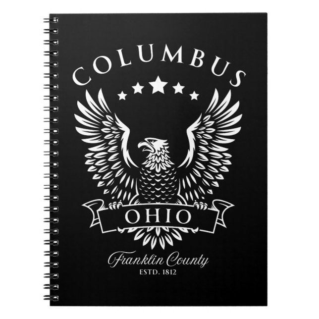Columbus Franklin County Ohio Vintage Eagle Notebook (Front)