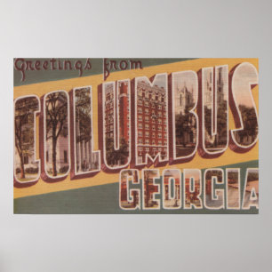 Columbus, Georgia - Large Letter Scenes 2 Poster