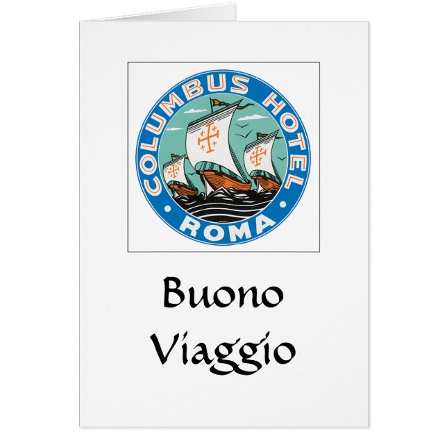 Columbus Hotel Roma Baggage Label (Front)