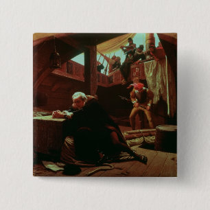Columbus in Chains, 1863 2 Inch Square Button