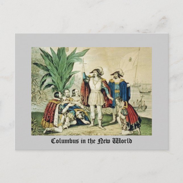 Columbus in the New World Postcard (Front)