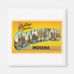 Columbus Indiana IN Old Vintage Travel Souvenir Magnet