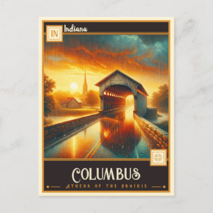 Columbus, Indiana    Vintage Postcard