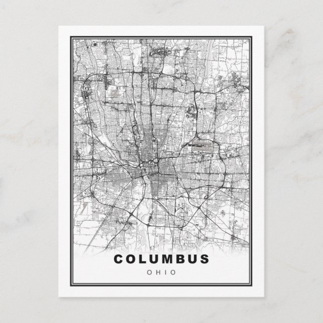 Columbus Map Holiday Postcard (Front)