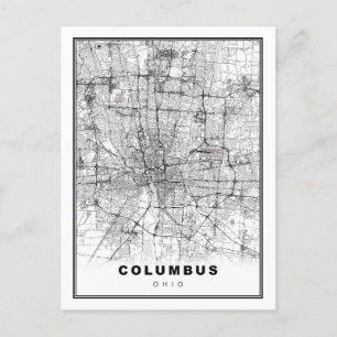 Columbus Map Postcard