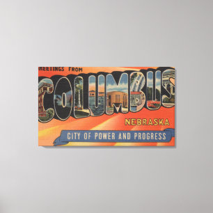 Columbus, Nebraska - Large Letter Scenes Canvas Print