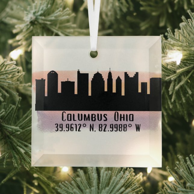 Columbus OH City Skyline Ornement en verre (Insitu)