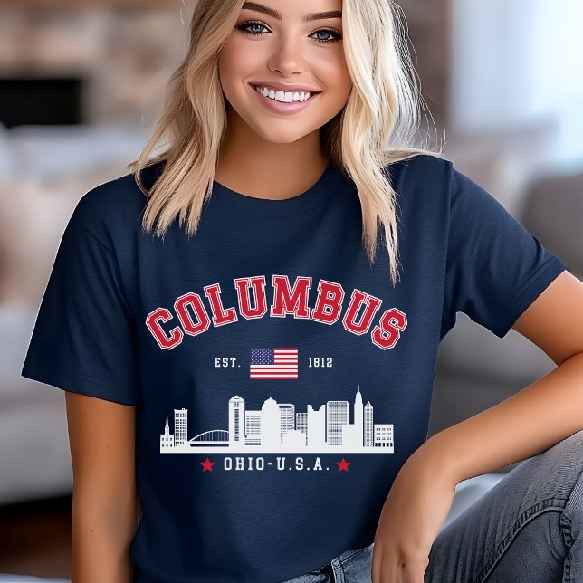 Columbus OH Downtown Silhouette Tri-Blend Shirt (Creator Uploaded)
