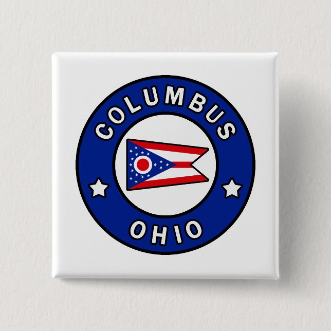 Columbus Ohio 2 Inch Square Button (Front)