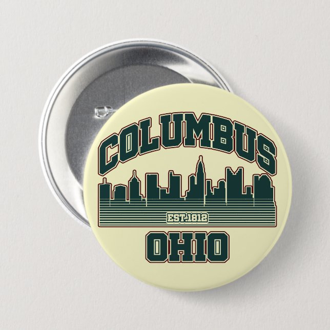 Columbus.Ohio 3 Inch Round Button (Front & Back)