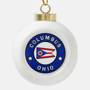Columbus Ohio Ceramic Ball Christmas Ornament