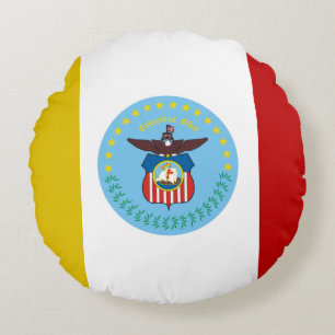 Columbus (Ohio) City flag Round Pillow