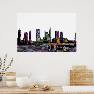 Columbus, Ohio in graffiti Poster