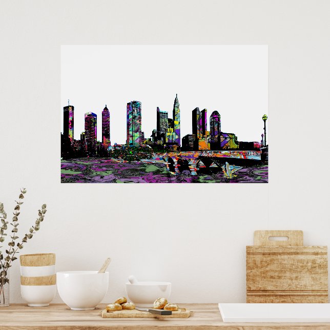 Columbus, Ohio in graffiti Poster (Kitchen)