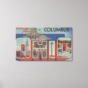 Columbus, Ohio - Large Letter Scenes Canvas Print