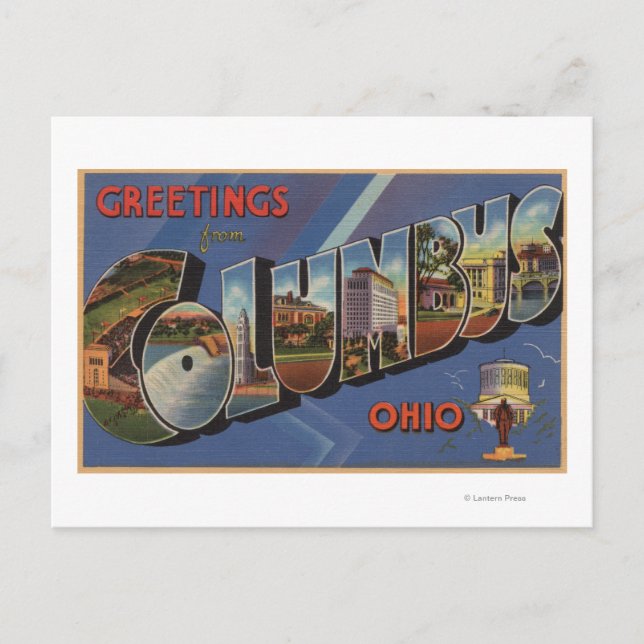 Columbus, Ohio - Large Letter Scenes Postcard (Front)