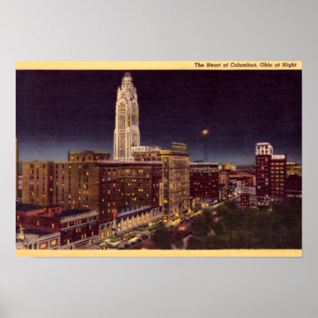 Columbus Ohio night scene Poster (Front)
