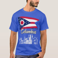 Columbus Ohio OH Souvenir Skyline Flag Design frie