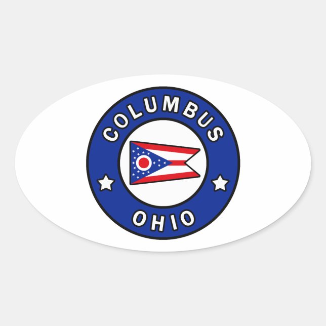 Columbus Ohio Oval Sticker (Front)