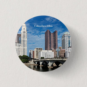 Columbus, Ohio skyline 1 Inch Round Button