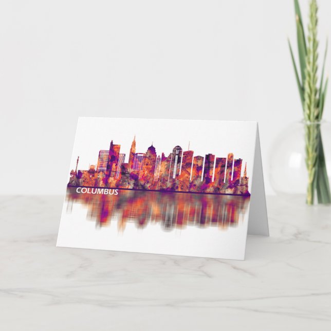Columbus Ohio skyline Holiday Card (Front)