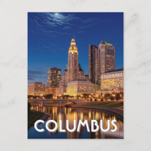 Columbus Ohio Skyline Travel Postcard