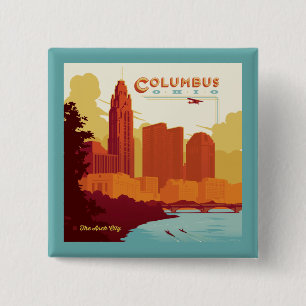 Columbus Ohio The Arch City 2 Inch Square Button