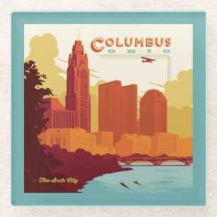 Columbus Ohio   The Arch City Glass Coaster