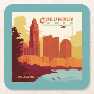 Columbus Ohio   The Arch City Square Paper Coaster