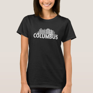 Columbus Ohio USA City Skyline Silhouette Outline T-Shirt