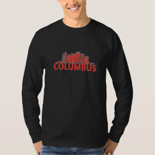 Columbus Ohio USA City Skyline Silhouette Outline  T-Shirt