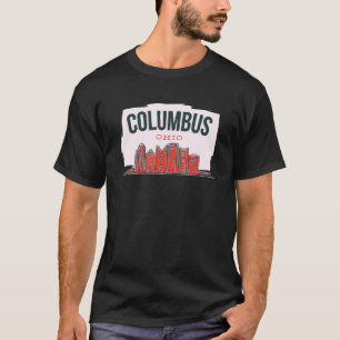 Columbus Ohio USA City Skyline Silhouette Outline T-Shirt