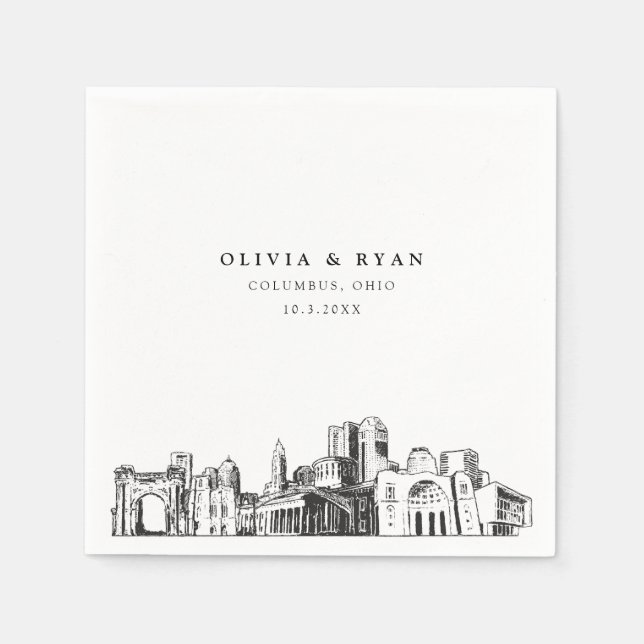 Columbus Ohio Wedding Minimalist Paper  Napkin (Front)