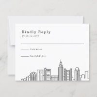 Columbus Ohio Wedding | Stylized City Skyline RSVP