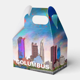 Columbus Skyline Abstract Art Favor Box