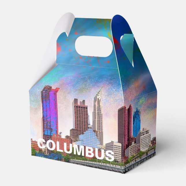 Columbus Skyline Abstract Art Favor Box (Front Side)