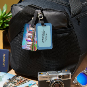 Columbus Skyline Abstract Art Luggage Tag