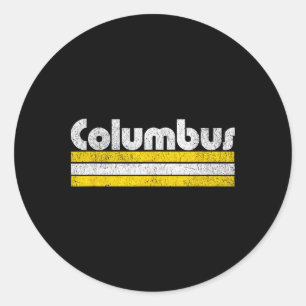 Columbus Soccer Vintage City  Classic Round Sticker