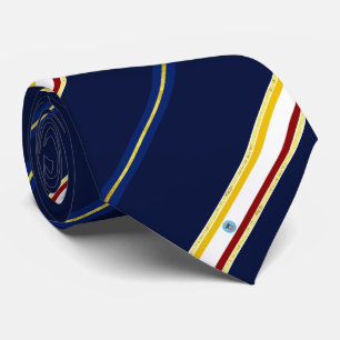 Columbus stripes flag neck tie