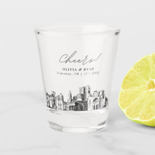 Columbus Wedding Favour Personalized Cheers Shot Glass
