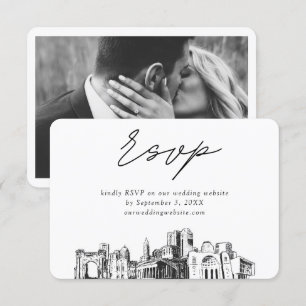 Columbus Wedding Minimalist Sketch RSVP Enclosure Card