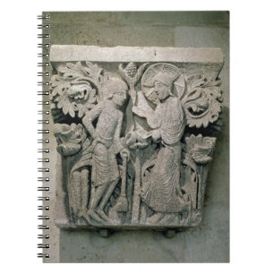Column capital depicting Christ and James the Less Notebook