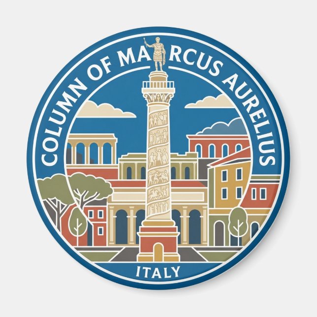 Column of Marcus Aurelius Italy Magnet (Front)