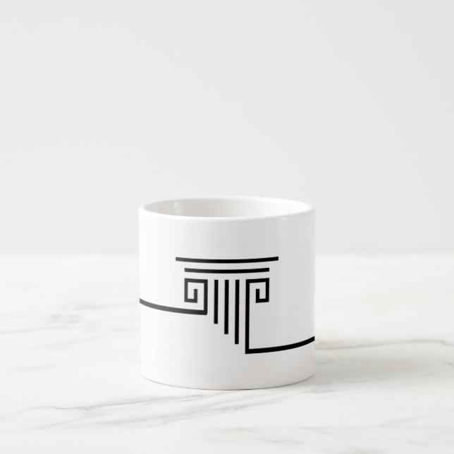Column White Black Espresso Cup (Front)